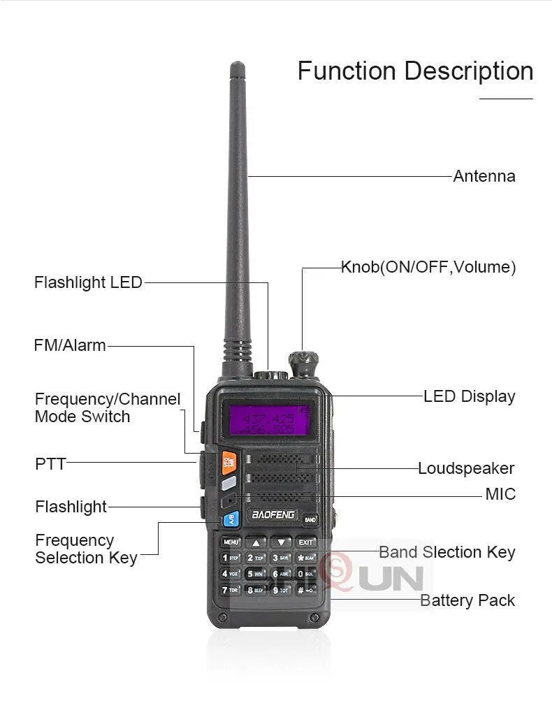 10W Walkie Talkie Long Range Baofeng UV-5R Plus Radio for Hunting 10 KM Upgrade of UV 5R UV-10R Ham Radio 10KM UHF/VHF Tri Bands