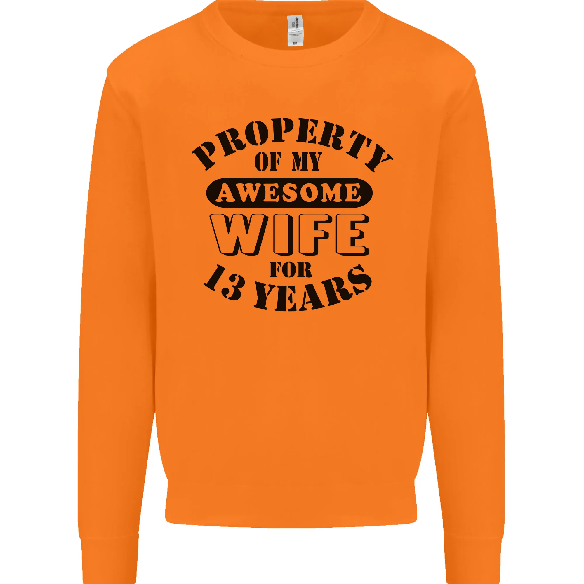 13th Wedding Anniversary 13 Year Funny Wife Mens Sweatshirt Jumper