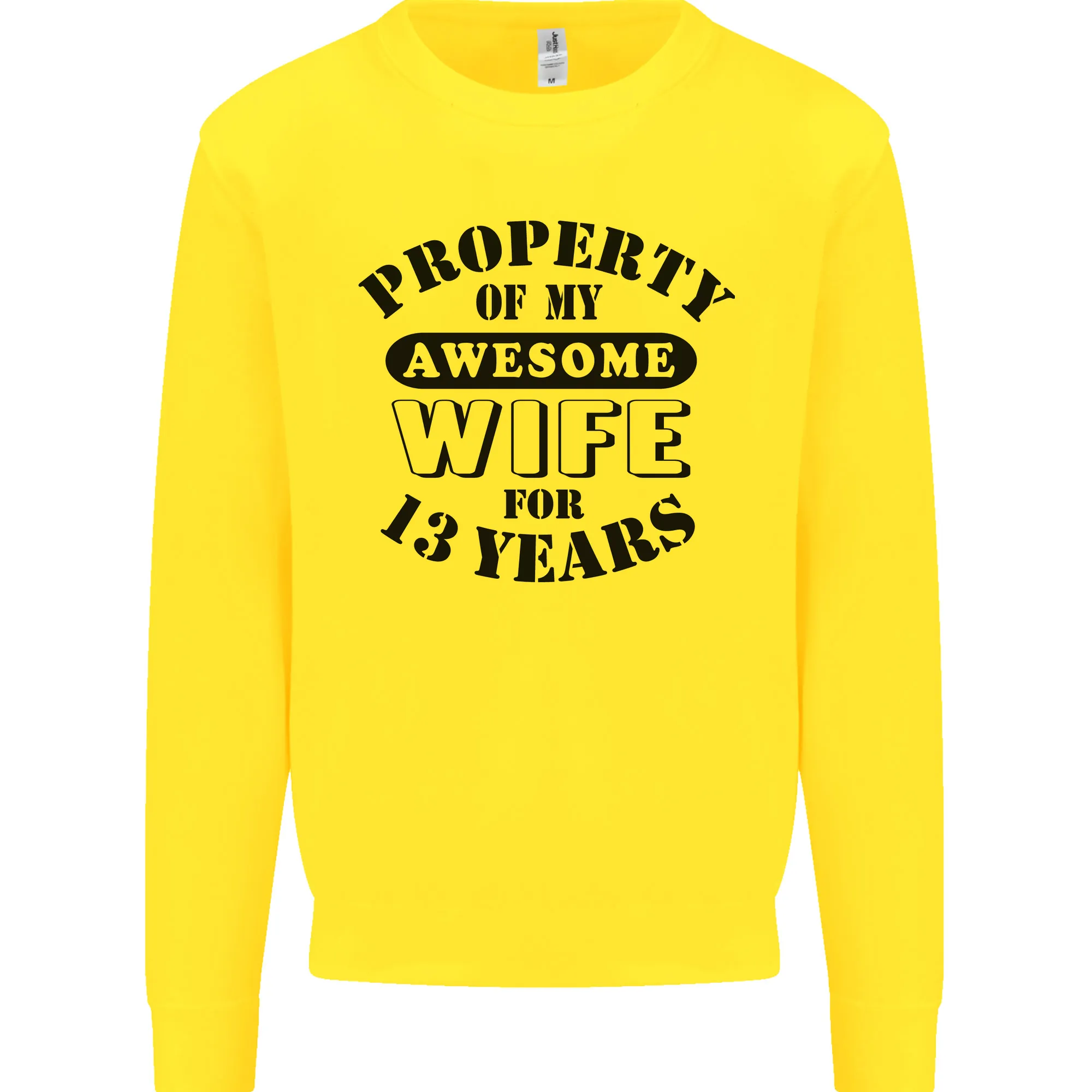 13th Wedding Anniversary 13 Year Funny Wife Mens Sweatshirt Jumper