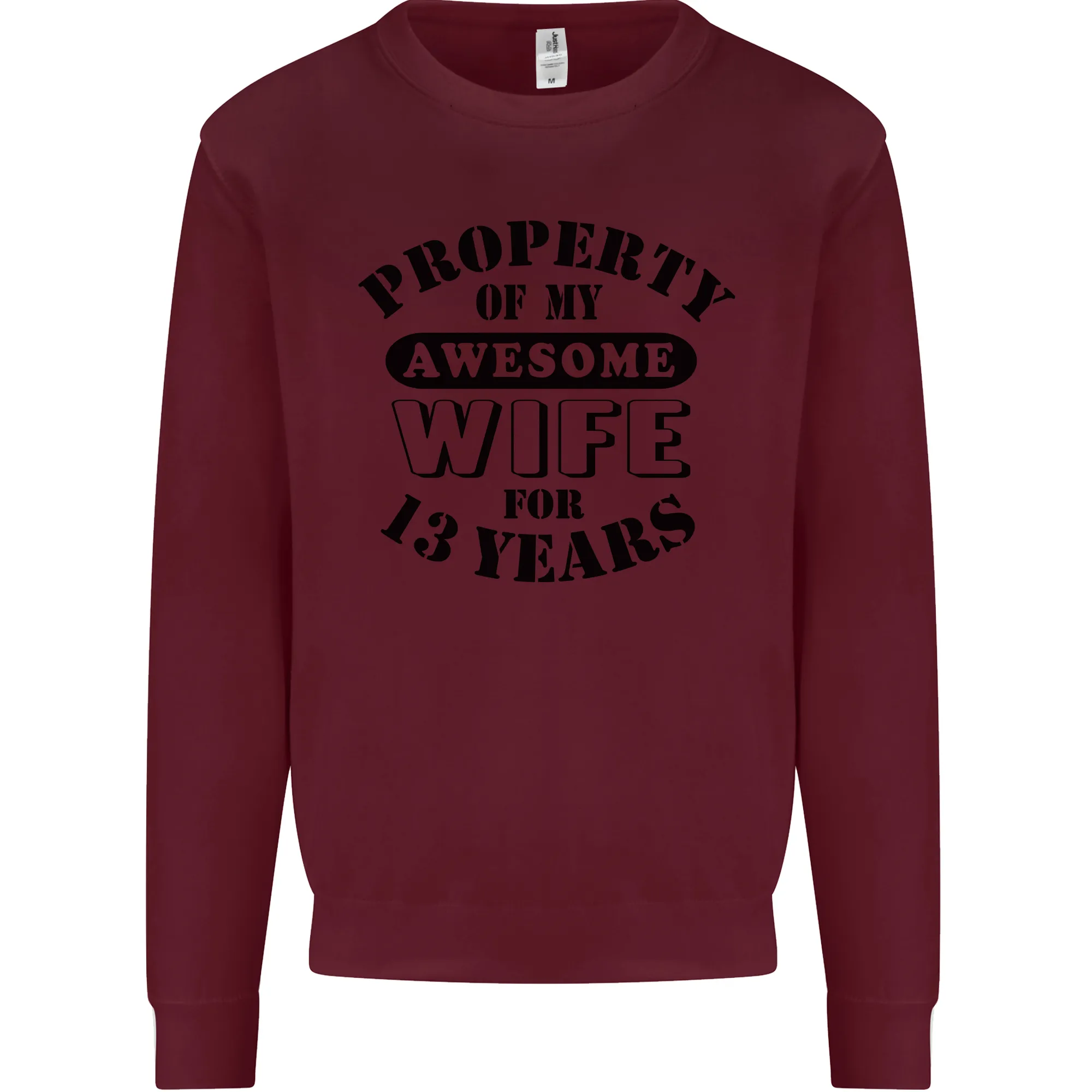 13th Wedding Anniversary 13 Year Funny Wife Mens Sweatshirt Jumper