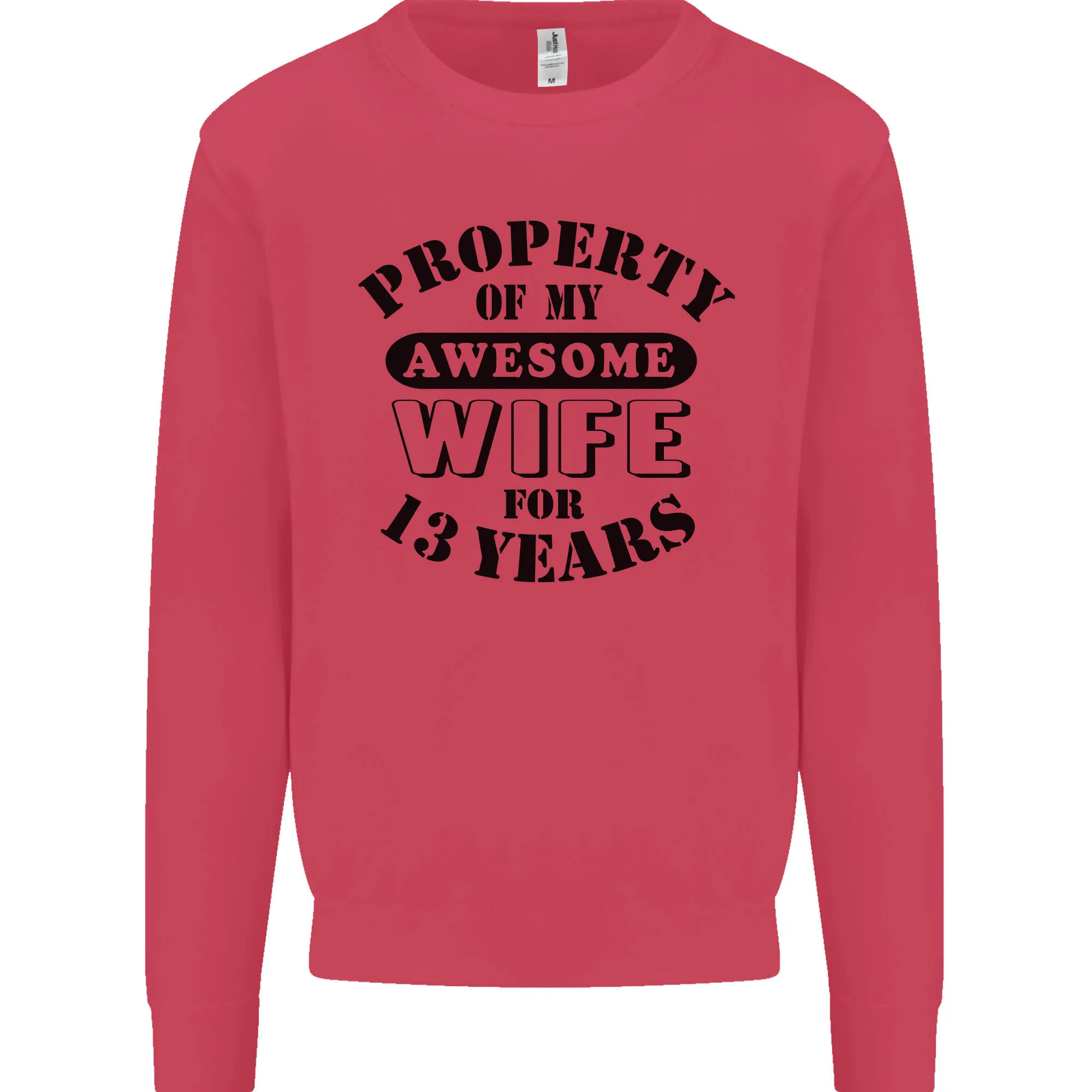 13th Wedding Anniversary 13 Year Funny Wife Mens Sweatshirt Jumper