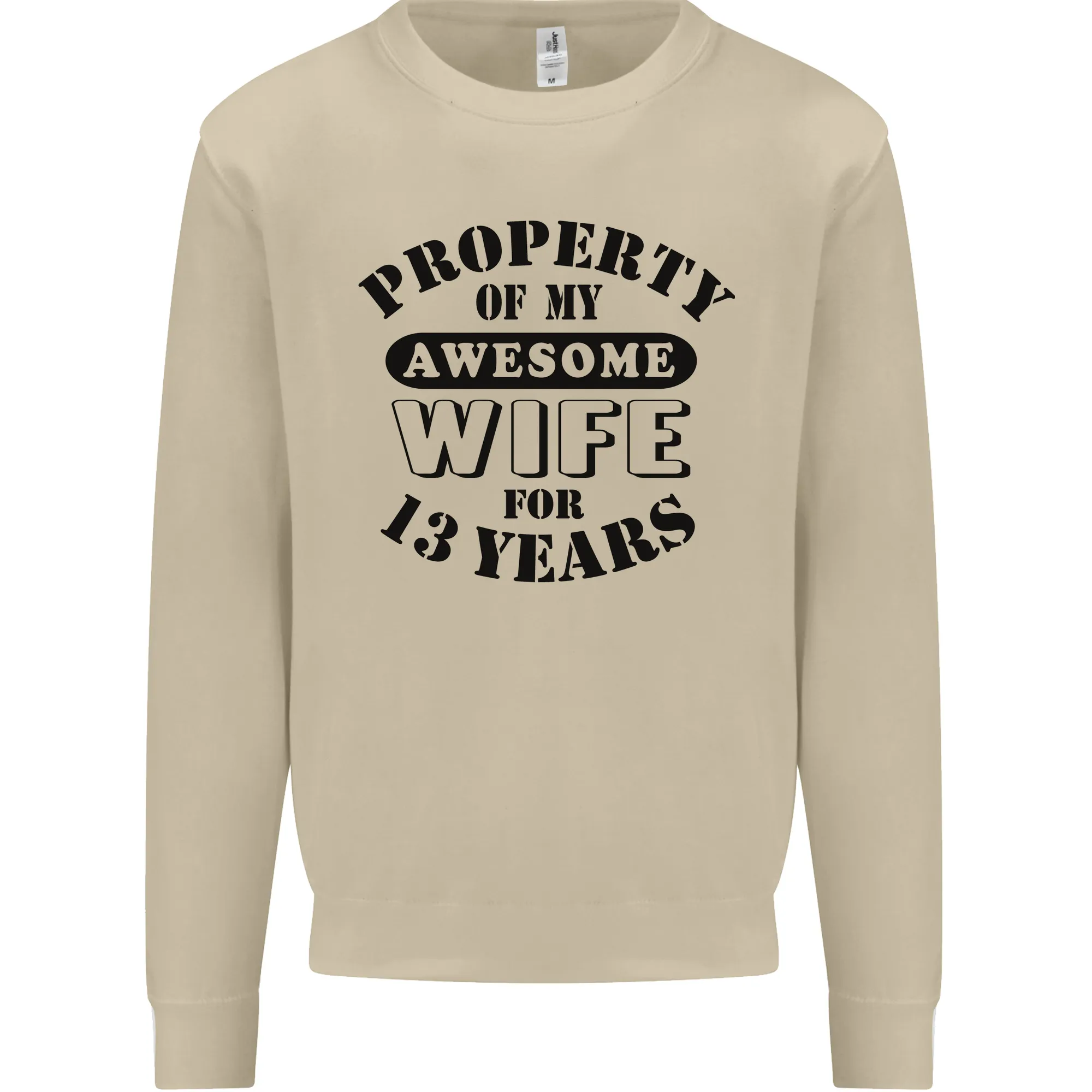 13th Wedding Anniversary 13 Year Funny Wife Mens Sweatshirt Jumper