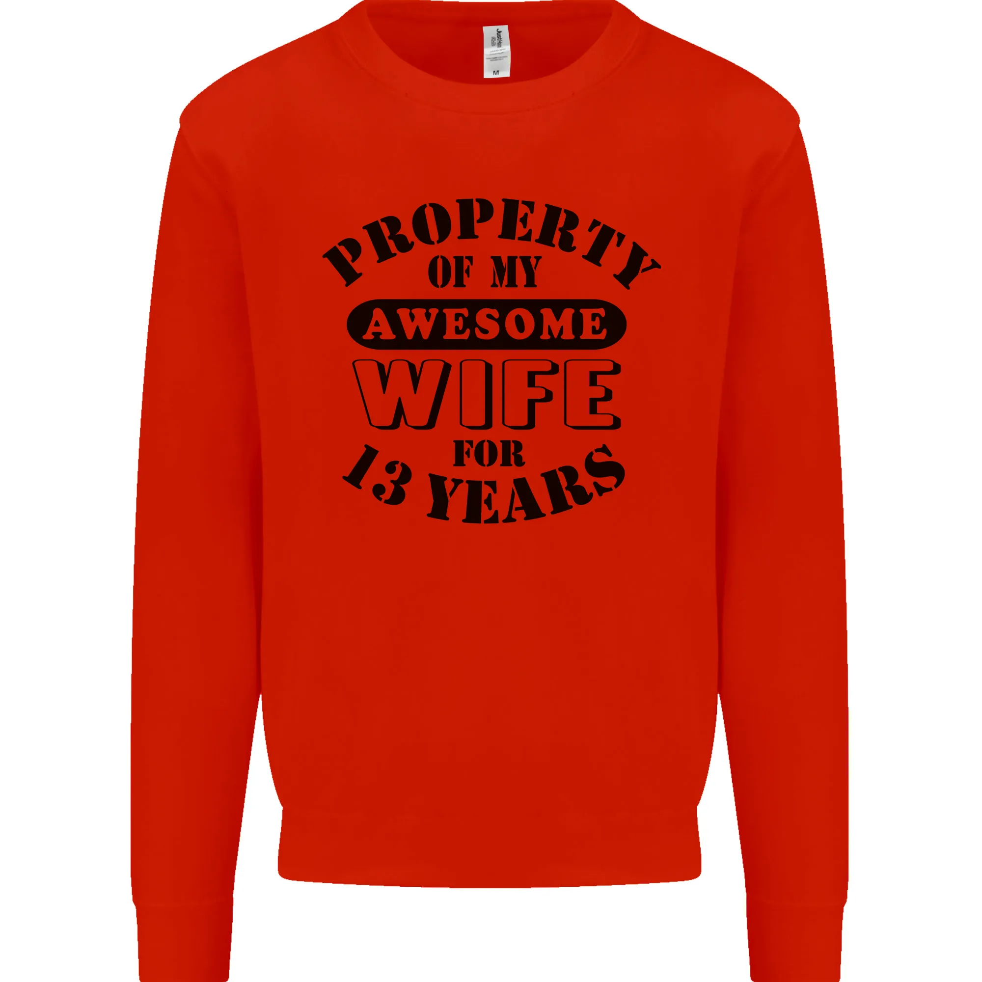 13th Wedding Anniversary 13 Year Funny Wife Mens Sweatshirt Jumper