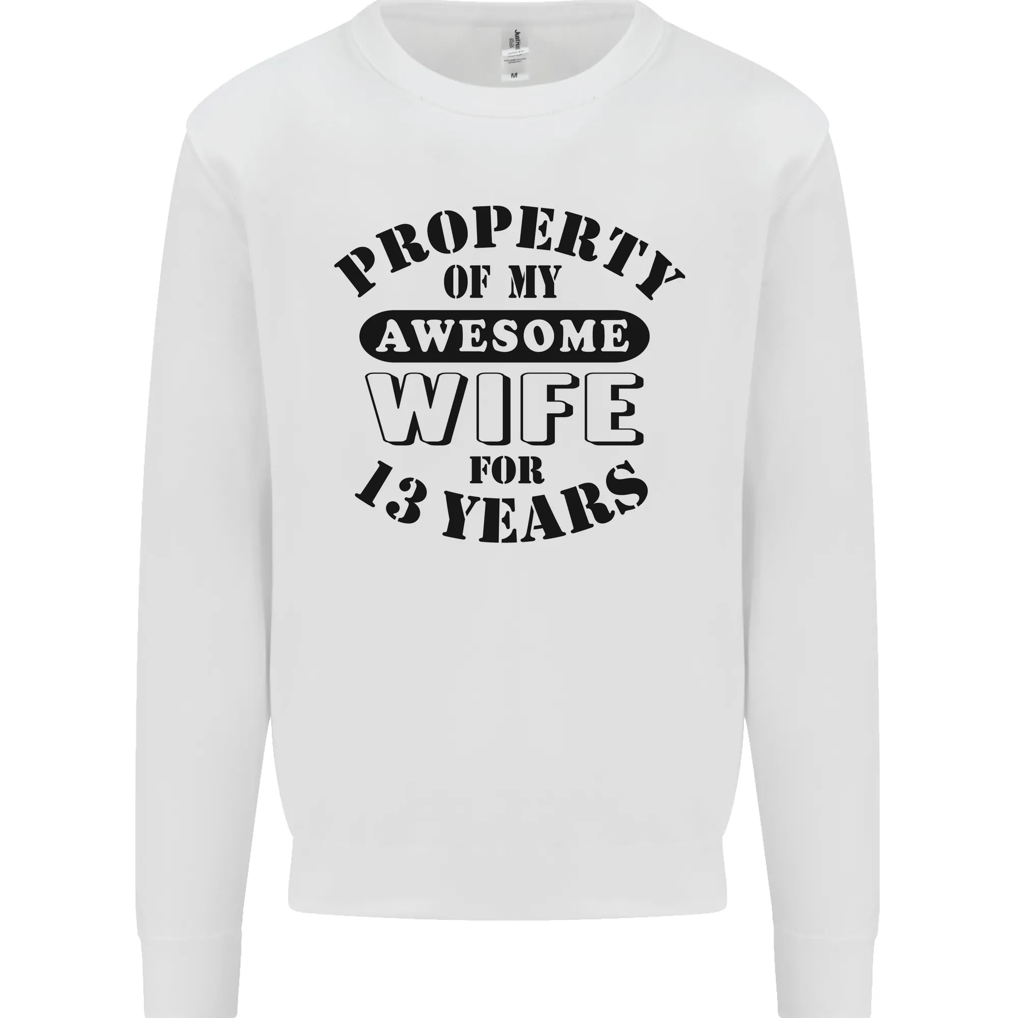 13th Wedding Anniversary 13 Year Funny Wife Mens Sweatshirt Jumper