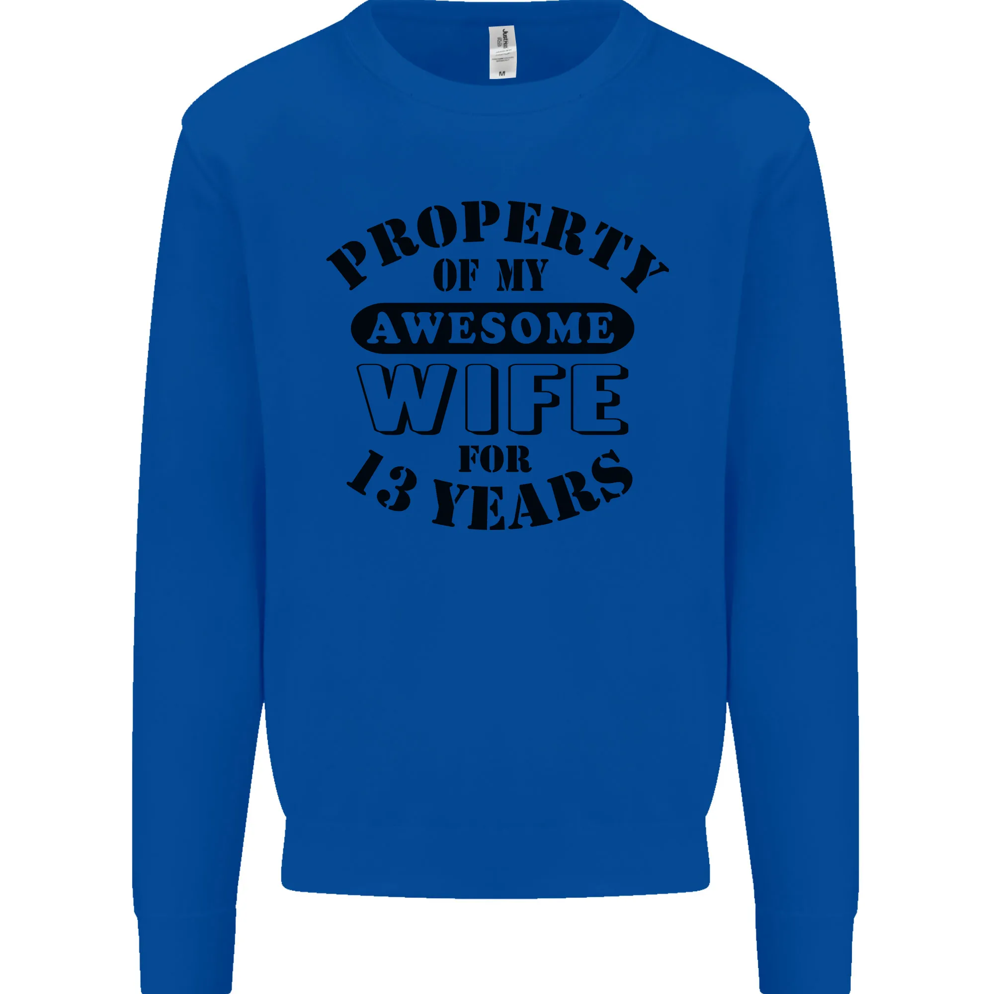 13th Wedding Anniversary 13 Year Funny Wife Mens Sweatshirt Jumper