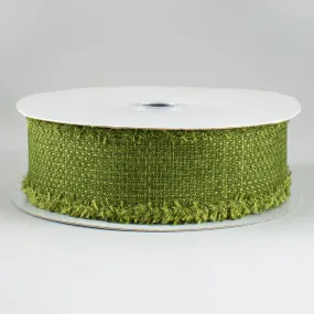 1.5" Chenille Edge Ribbon: Moss Green (10 Yards)