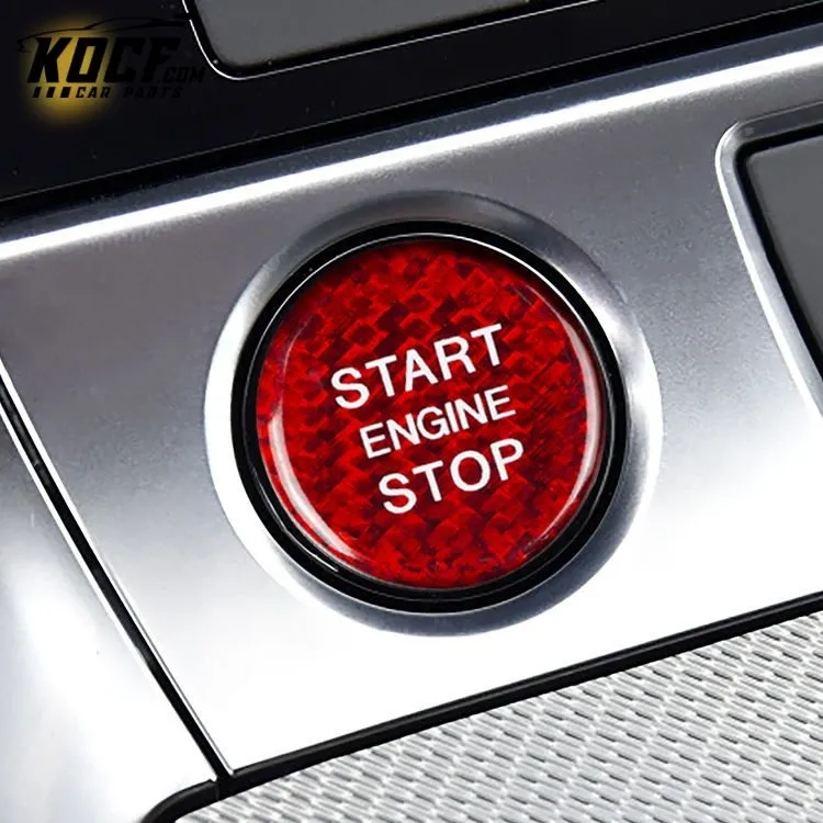 2019 2020 2021 2022 A6 A7 S6 Carbon Fiber Car Interior Engine Start Stop Button Cover For Audi