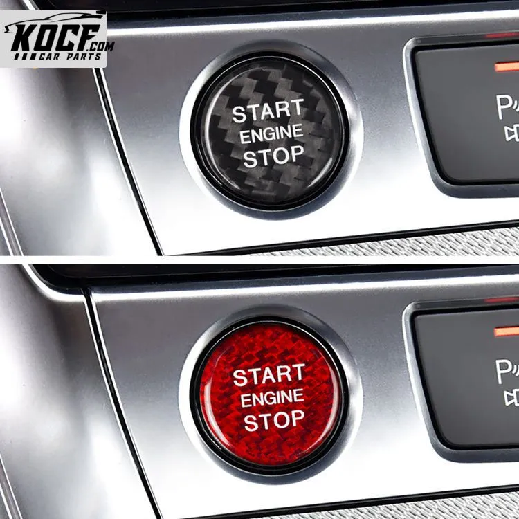 2019 2020 2021 2022 A6 A7 S6 Carbon Fiber Car Interior Engine Start Stop Button Cover For Audi