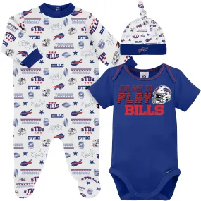 3-Piece Baby Boys Buffalo Bills Bodysuit, Sleep 'N Play, and Cap Set