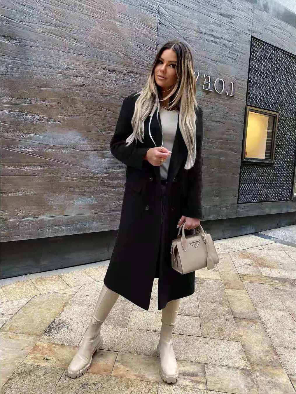 Advbridge college fall outfits 2024 Popular Autumn and Winter Long Sleeve Suit Collar Double Breasted Girl Coat Coat for Women