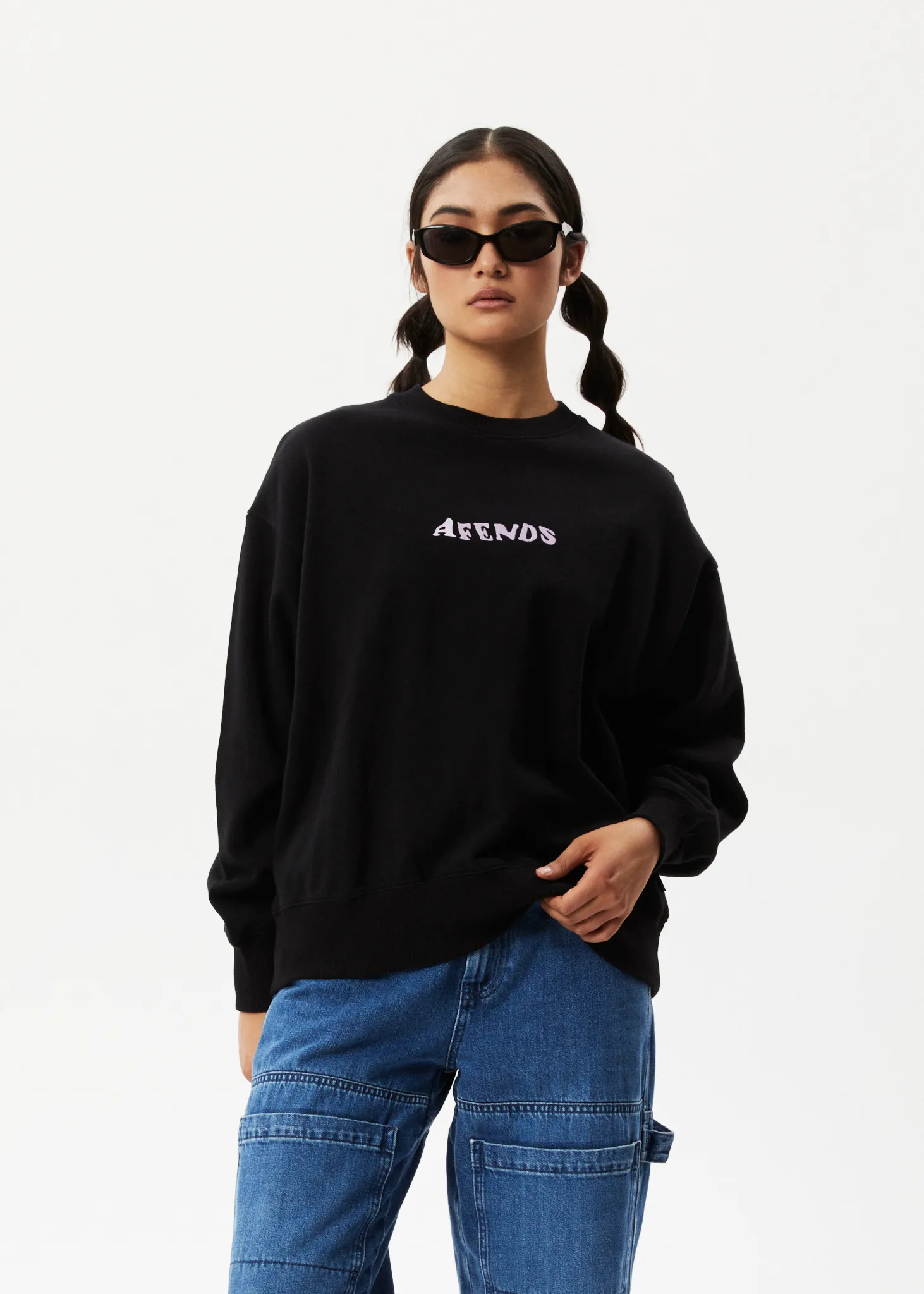 AFENDS Womens Lilah - Crew Neck Jumper - Black