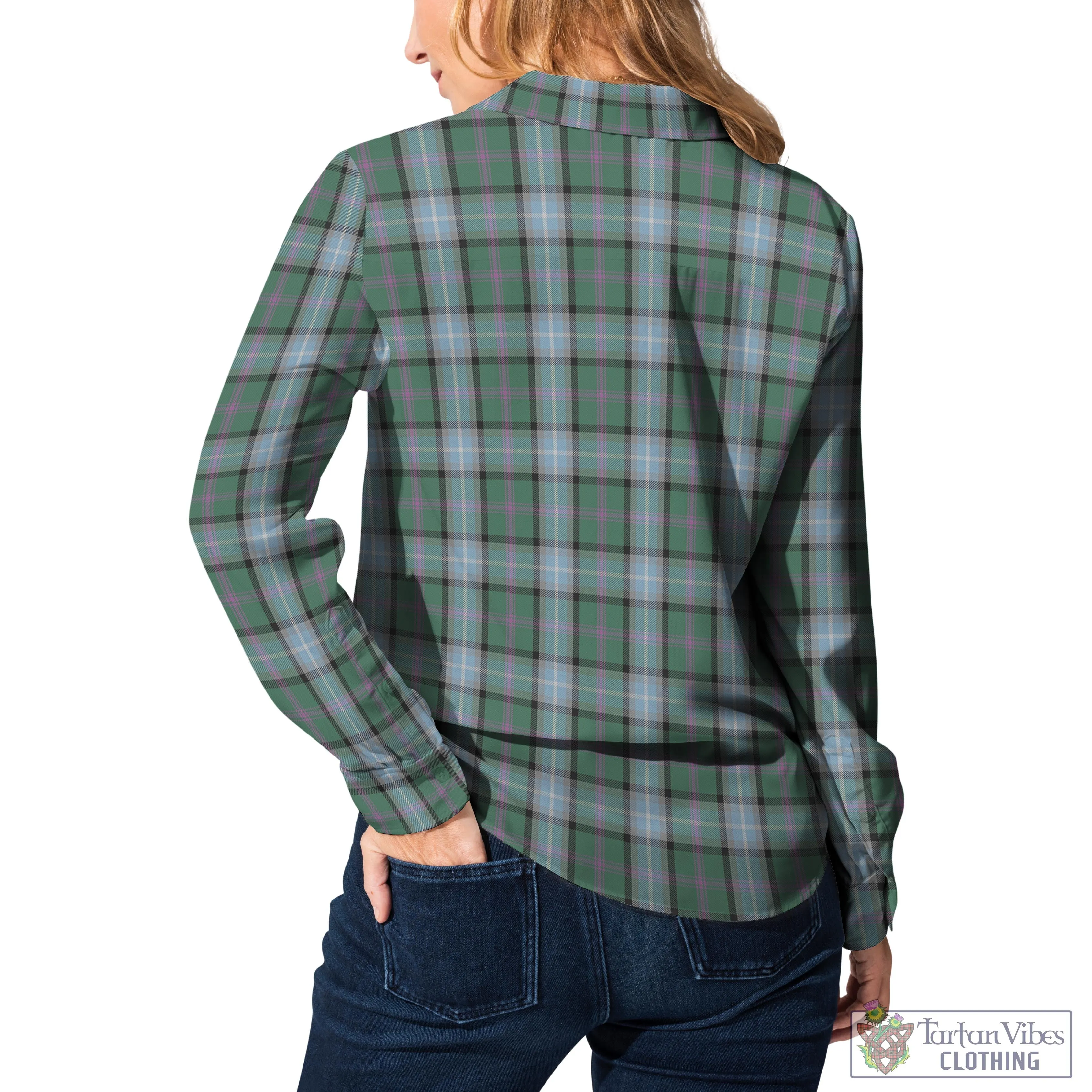 Alexander of Menstry Hunting Tartan Women's Casual Shirt with Family Crest