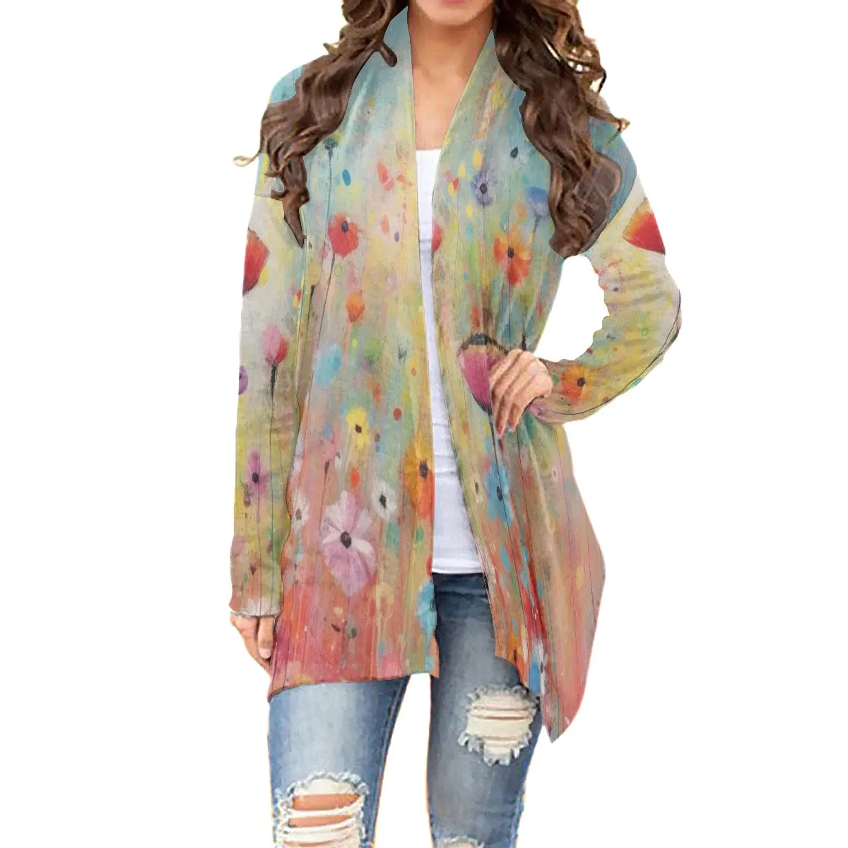 All-Over Print Women's Cardigan With Long Sleeve shirt, 200