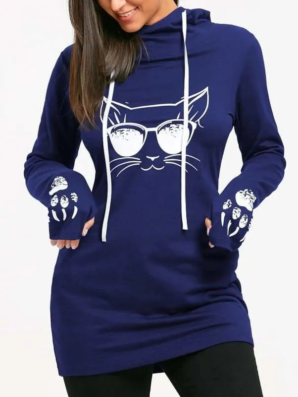 Amazing Cat Printed Hoodie