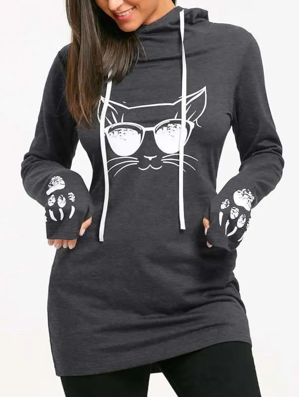 Amazing Cat Printed Hoodie