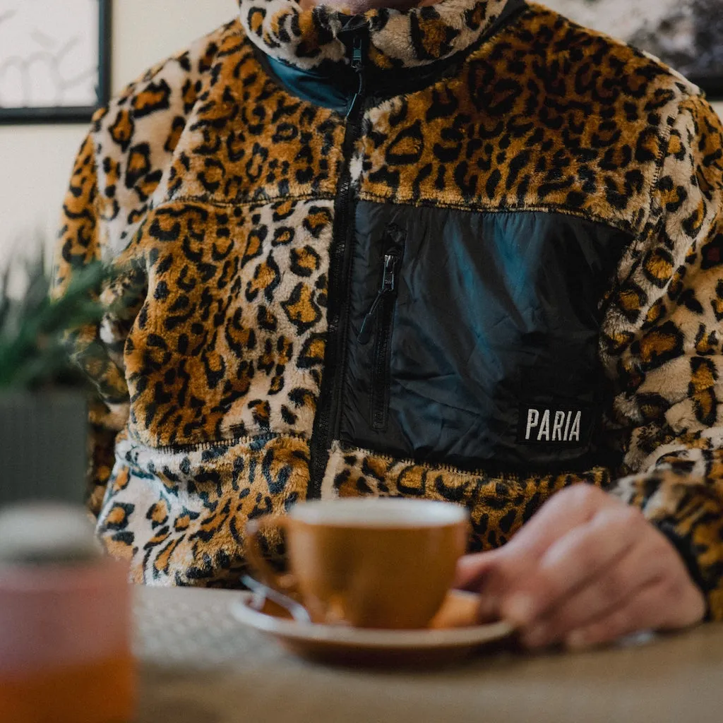 Animal Print Sherpa Fleece Cycling Commuter Jacket