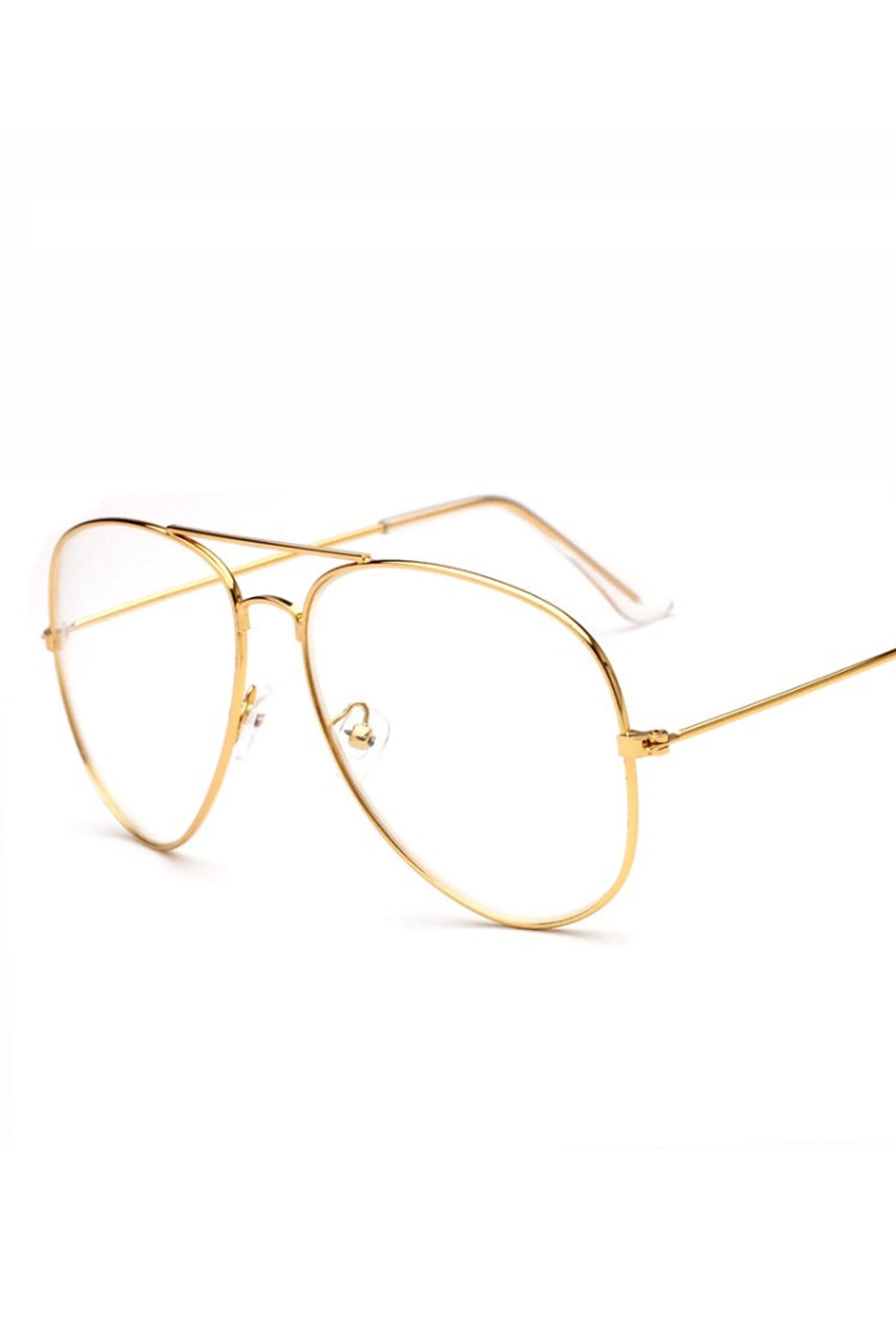 AVIATOR CLEAR SHADES GOLD