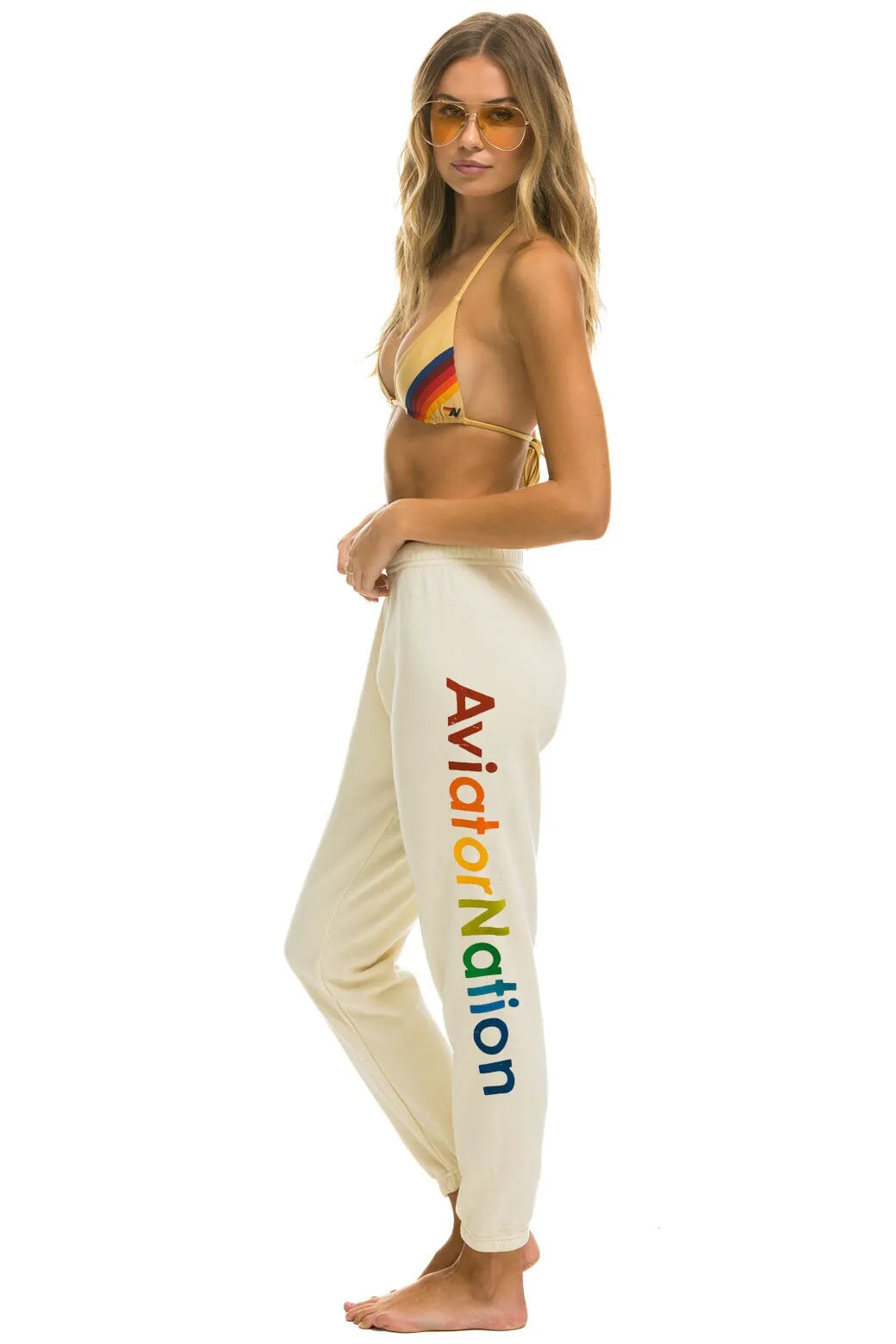 AVIATOR NATION LA JOLLA SWEATPANTS - VINTAGE WHITE