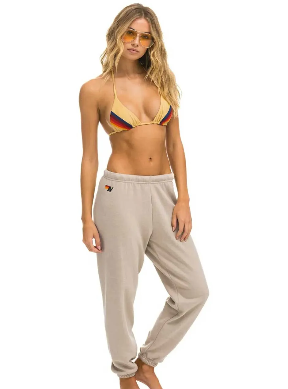 Aviator Nation Women's 5 Stripe Sweatpants - Sand Tan