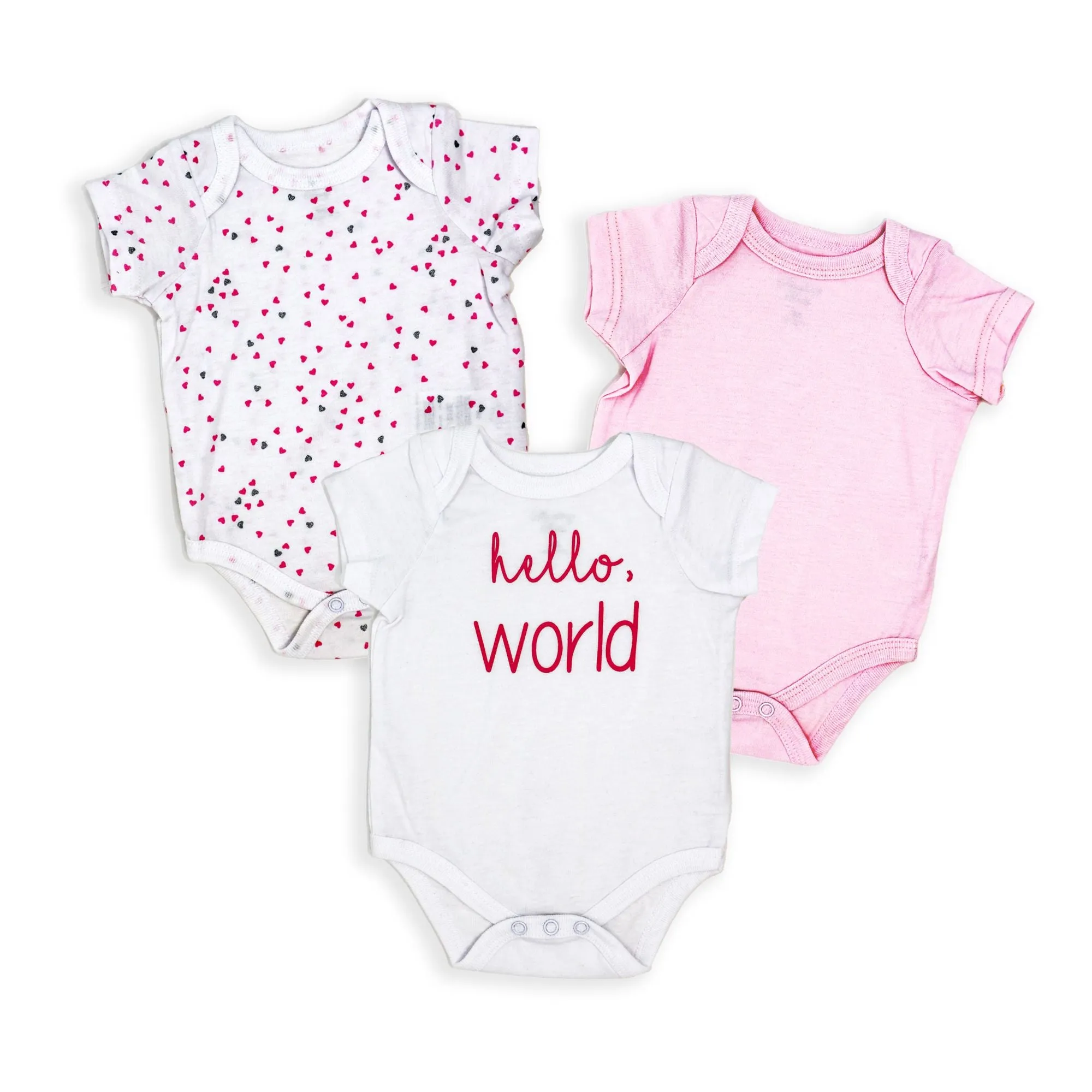 Baby Girl's Bodysuit Set - Hello World