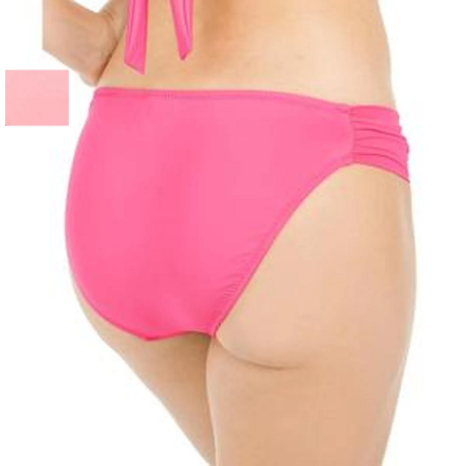 Bar III Women's Sunset Side-Shirred Hipster Bikini Bottoms, Pink, S