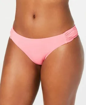 Bar III Women's Sunset Side-Shirred Hipster Bikini Bottoms, Pink, S