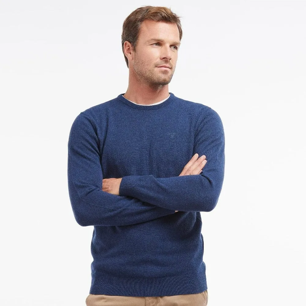 Barbour Essential Lambswool V-Neck Jumper In Deep Blue