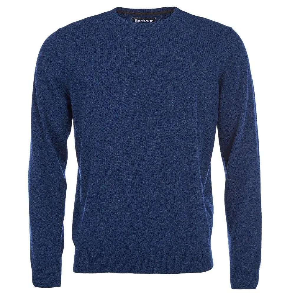 Barbour Essential Lambswool V-Neck Jumper In Deep Blue