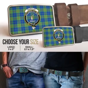 Barclay Hunting Ancient Tartan Belt Buckles with Family Crest