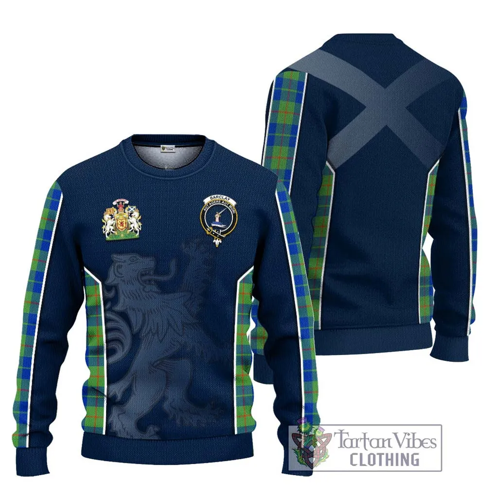 Barclay Hunting Ancient Tartan Ugly Sweater with Family Crest and Lion Rampant Vibes Sport Style