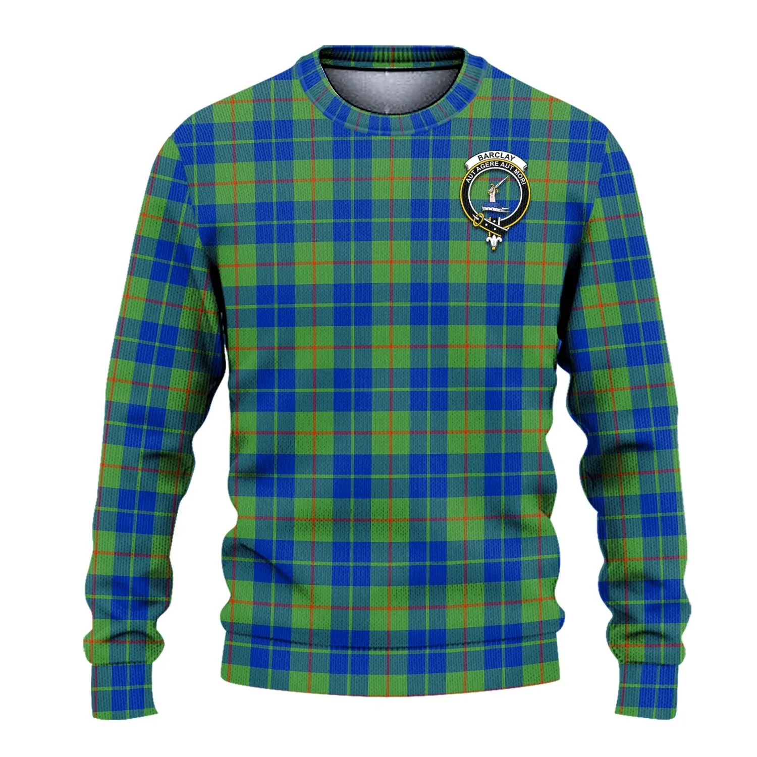 Barclay Hunting Ancient Tartan Ugly Sweater with Family Crest