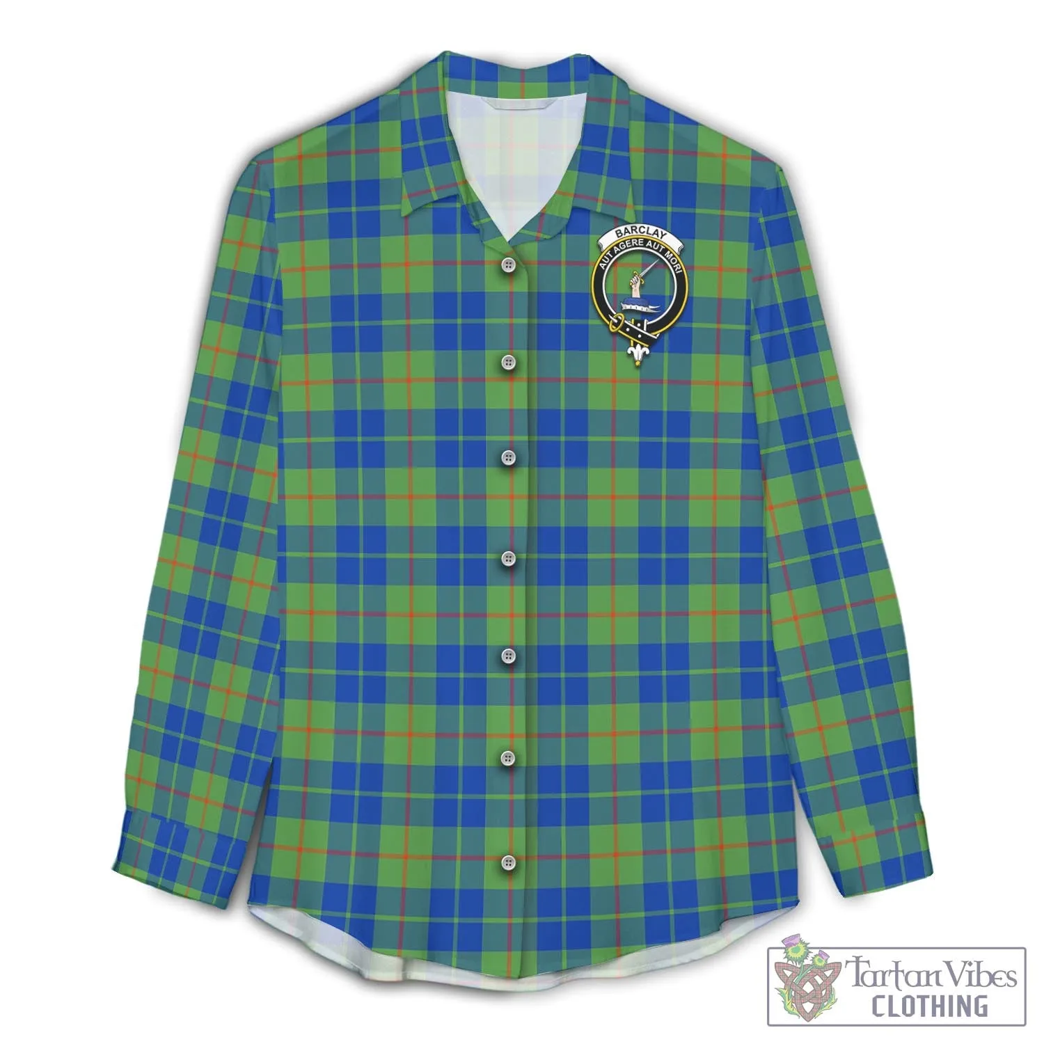 Barclay Hunting Ancient Tartan Women's Casual Shirt with Family Crest