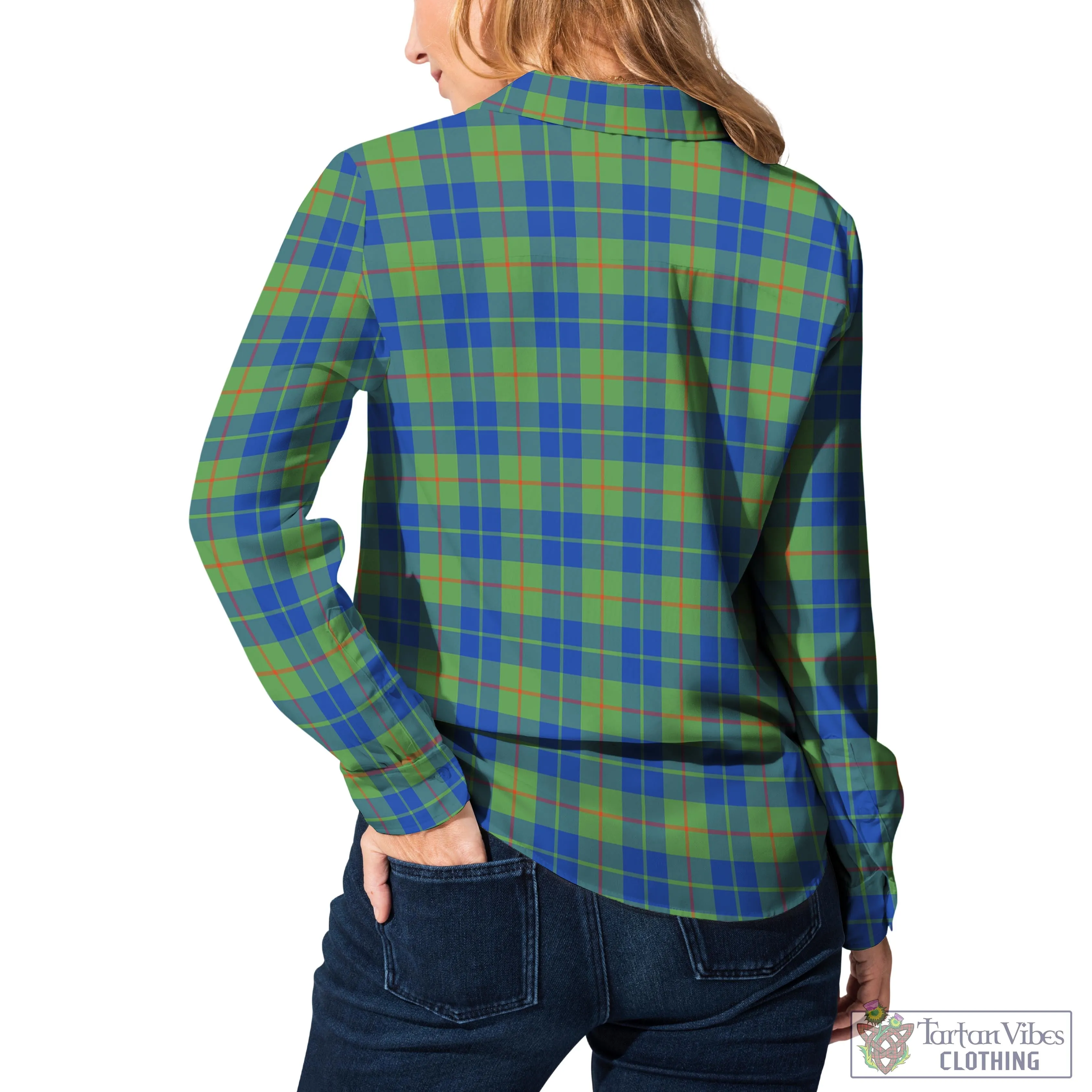 Barclay Hunting Ancient Tartan Women's Casual Shirt with Family Crest