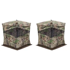 Barronett Blinds Ox 4 Backwoods Camo Pop Up Ground Hunting Blind (2 Pack)