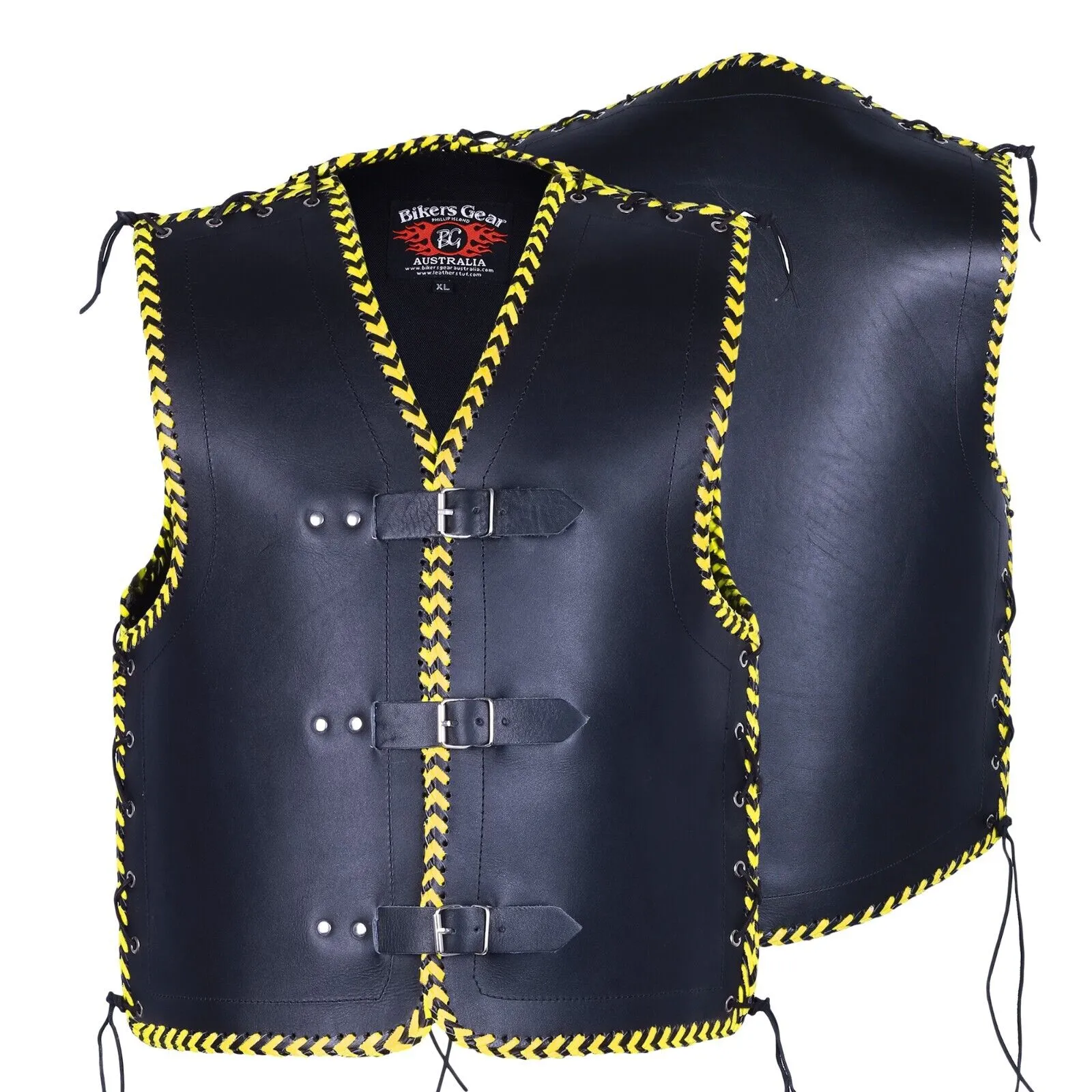 BGA Vigor 3-4mm Men Leather Motorcycle Vests