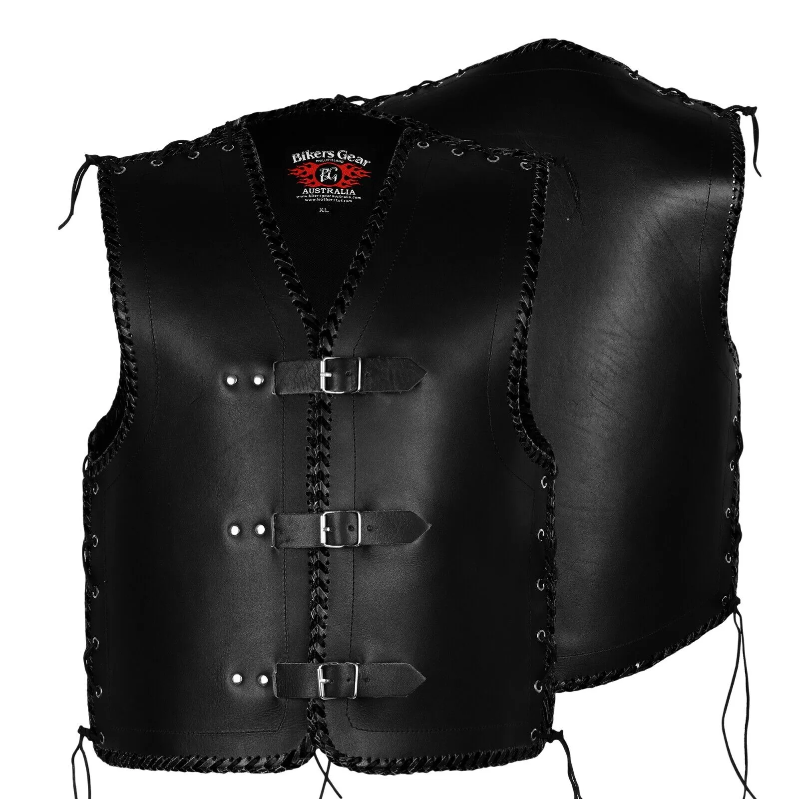 BGA Vigor 3-4mm Men Leather Motorcycle Vests