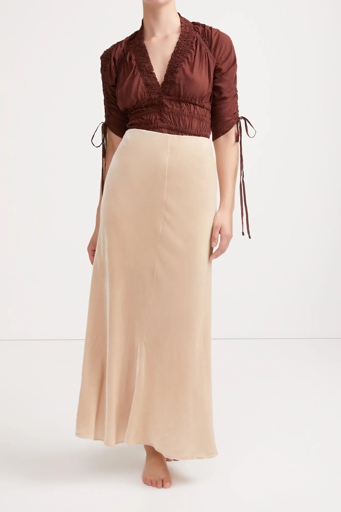 BIANCA VELVET SKIRT {SAND}