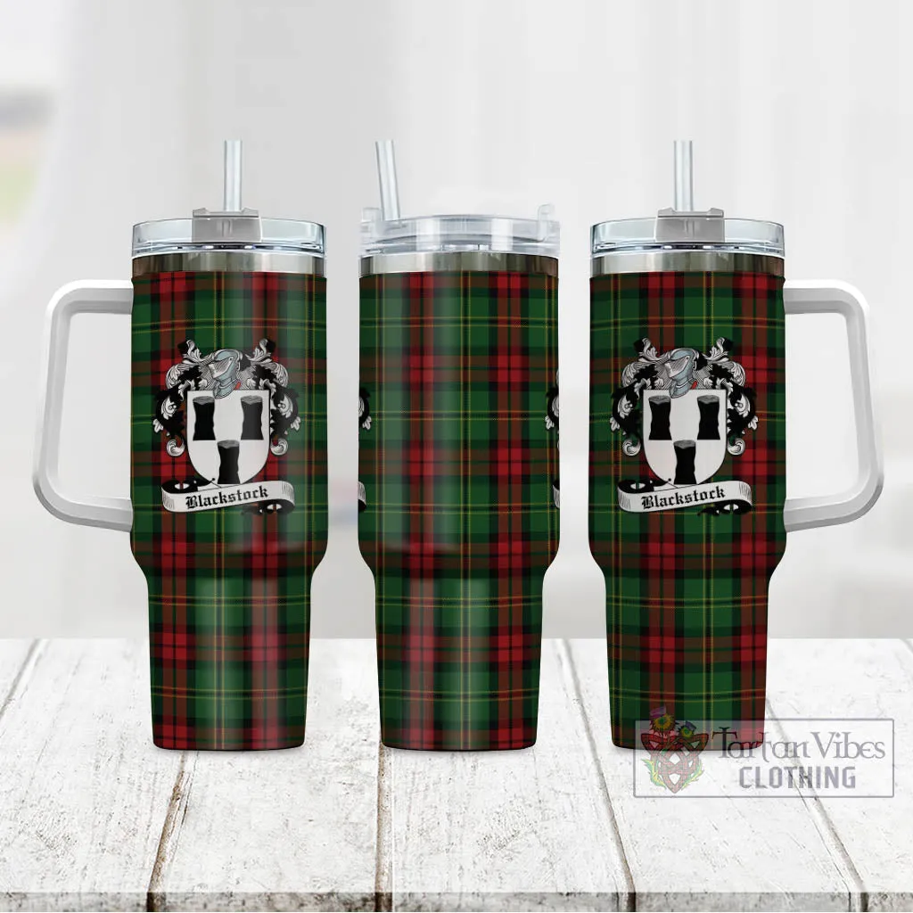 Blackstock Hunting Tartan and Family Crest Tumbler with Handle