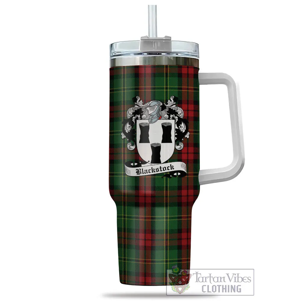 Blackstock Hunting Tartan and Family Crest Tumbler with Handle