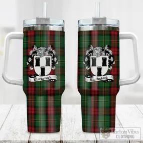 Blackstock Hunting Tartan and Family Crest Tumbler with Handle