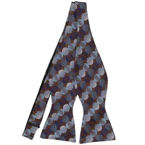 Blue and Dark Bronze Toluca Dot Self-Tie Bow Tie