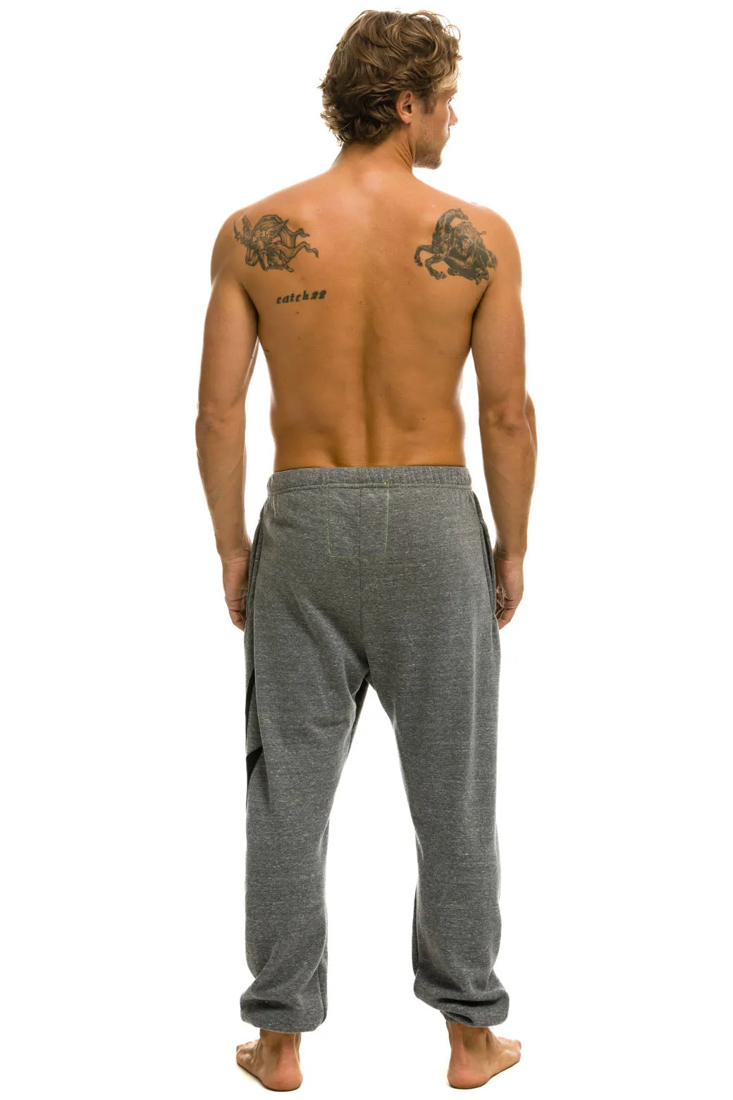 BOLT STITCH SWEATPANTS - HEATHER GREY // BLACK