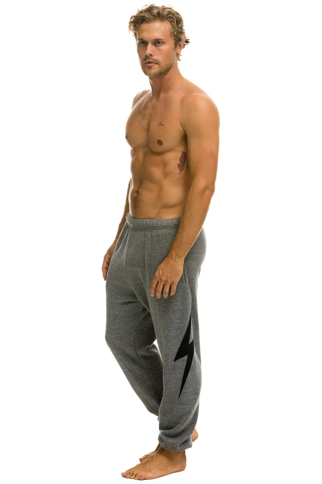 BOLT STITCH SWEATPANTS - HEATHER GREY // BLACK