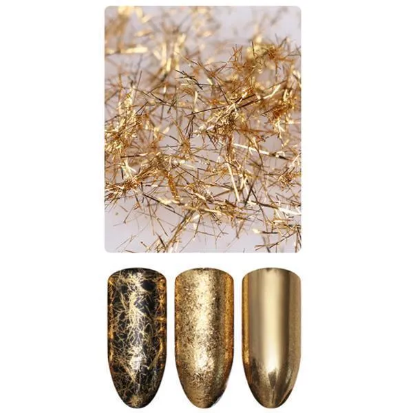 Born Pretty - Silver & Gold Nail Stripe Wire Set of 2 #42596