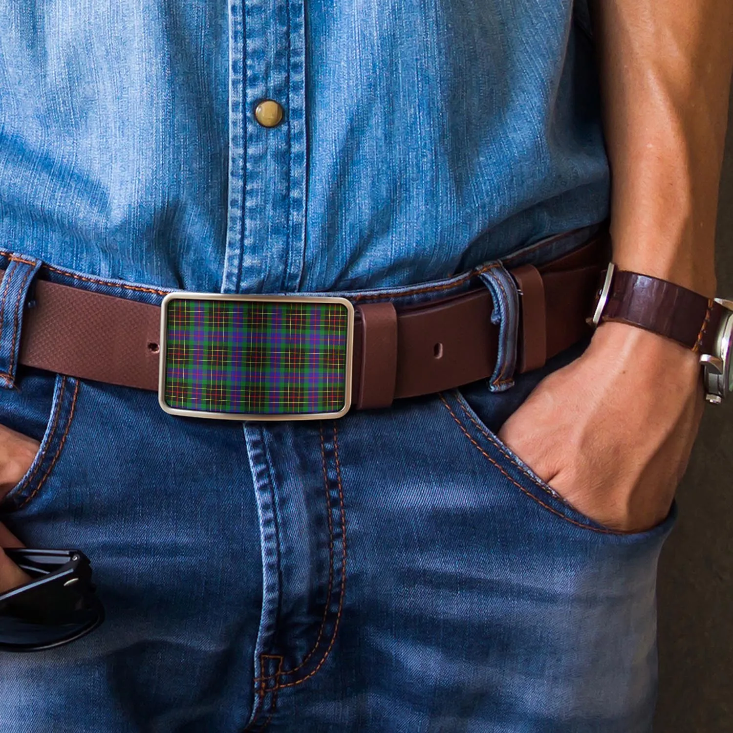 Brodie Hunting Modern Tartan Belt Buckles