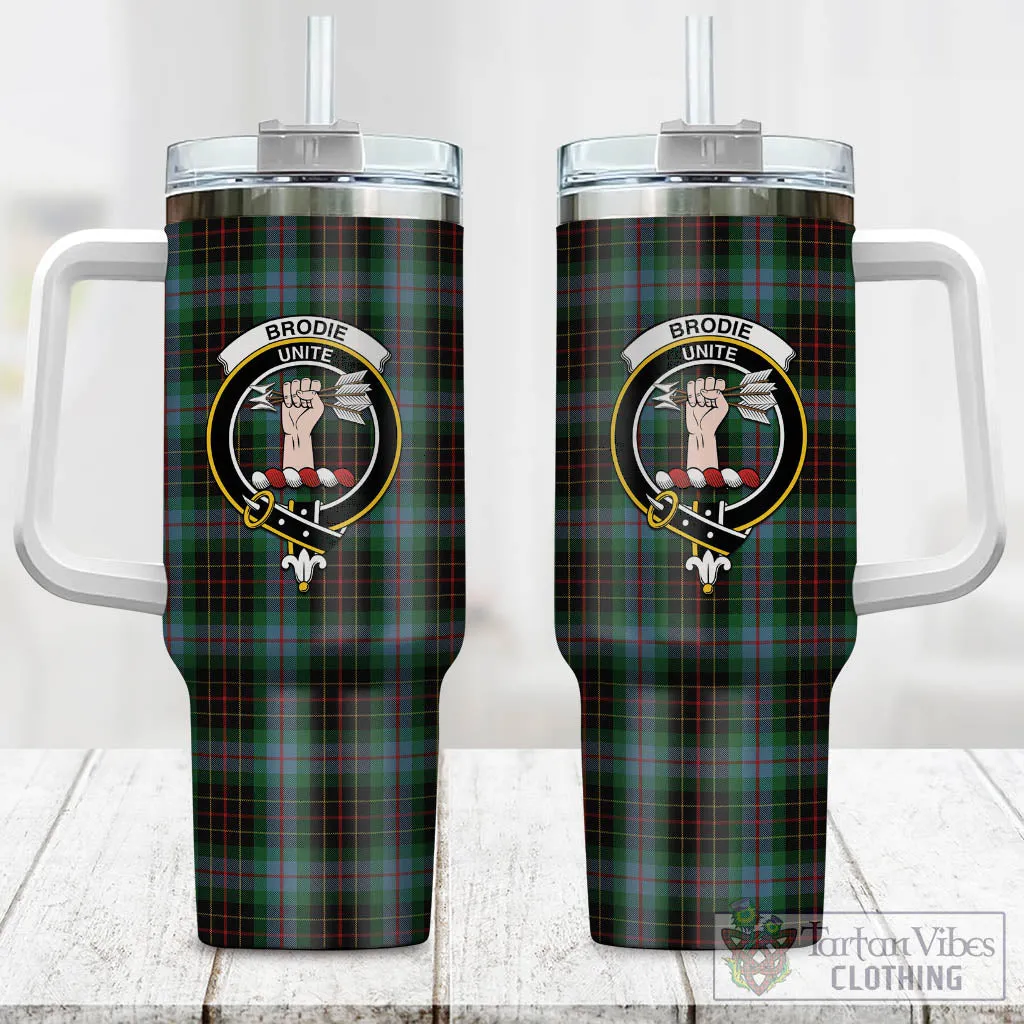 Brodie Hunting Tartan and Family Crest Tumbler with Handle