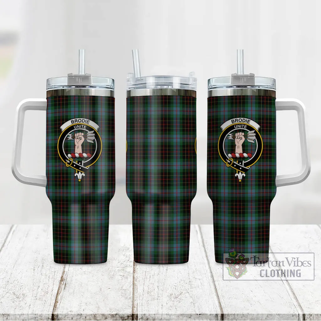 Brodie Hunting Tartan and Family Crest Tumbler with Handle