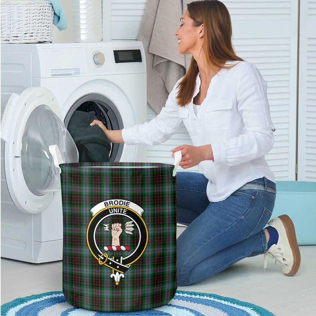 Brodie Hunting Tartan Laundry Basket with Family Crest