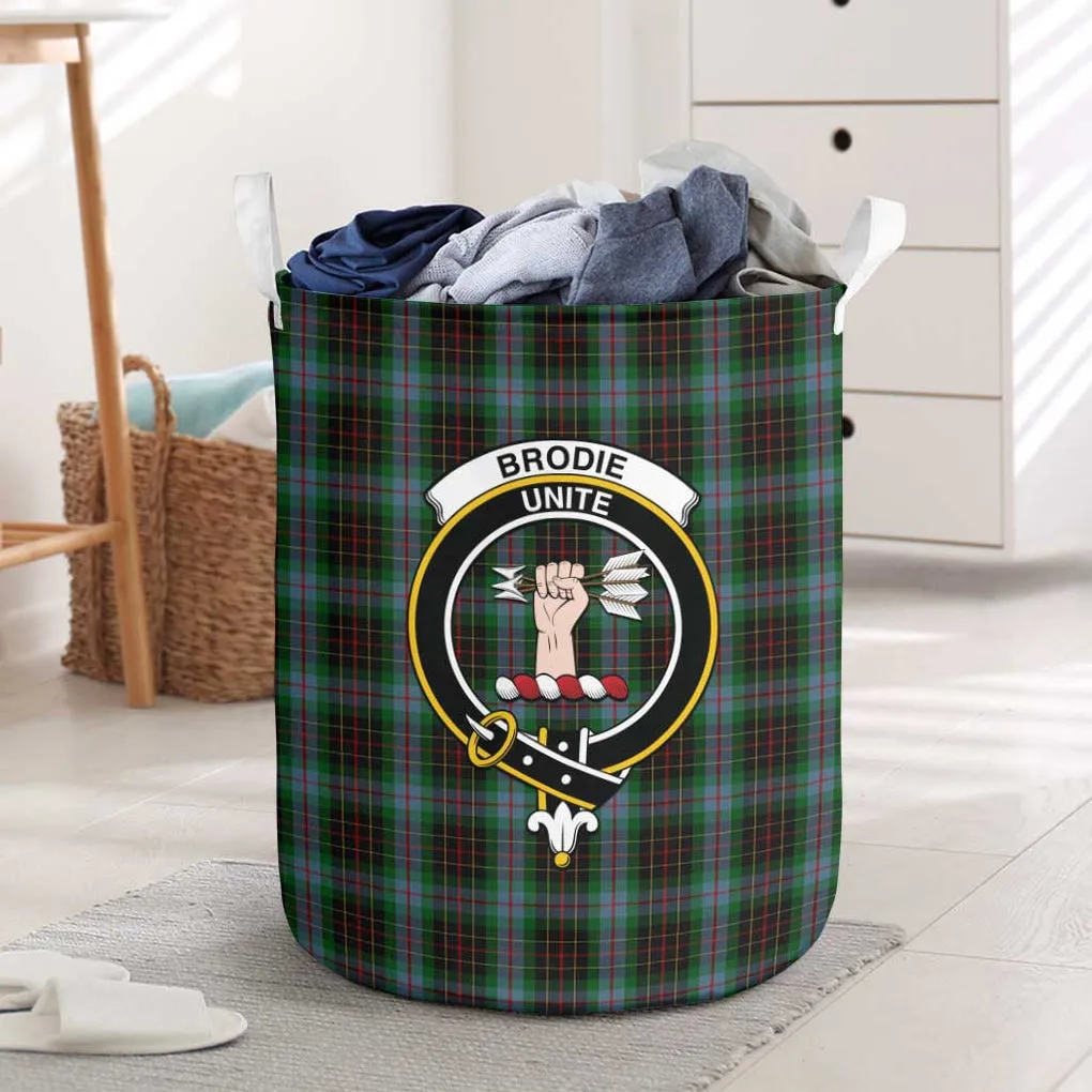 Brodie Hunting Tartan Laundry Basket with Family Crest