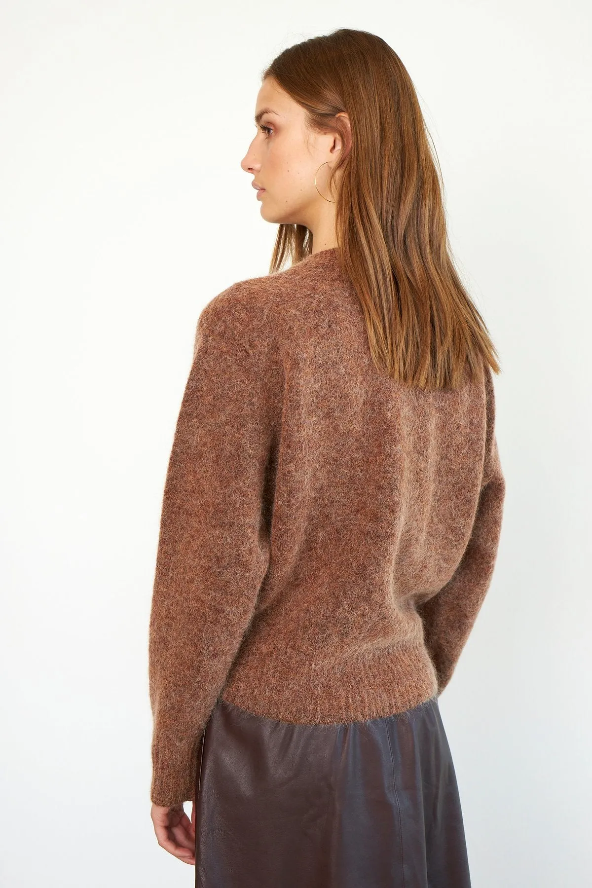 Brook Knit Boxy Cardigan - Copper Brown